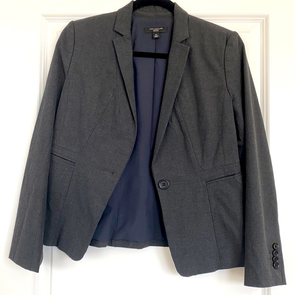 Dark gray suit jacket